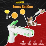 New Funny Cat Sticks Spring Firing Gun Cat Toys Cat Interactive Toy Cat Feather Toys Funny Cat Gun F