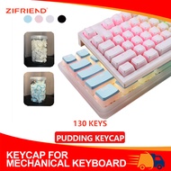 ZIFRIEND Pudding KeyCap 130 Keys Customized PBT Material Mechanical Keyboard Transparent Key Cap