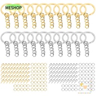 MESHOP 220pcs DIY Keychain Rings, Circle Gold Split Keychain Rings, Jewelry Tools Silver Keychain Ri
