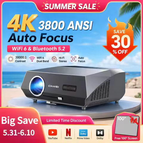 4K 3800 ANSI native full hd video projector 2.4+5G wifi auto focus android TV movies video projector