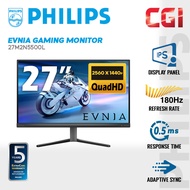 Philips 27" 27M2N5500L Evnia 5000 Fast IPS QHD HDR400 Adaptive Sync 180Hz 0.5ms Gaming Monitor
