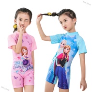 Wow_Shop Cartoon Girl Kids Swimsuit Baby Swimming Suit Muslimah Swimwear