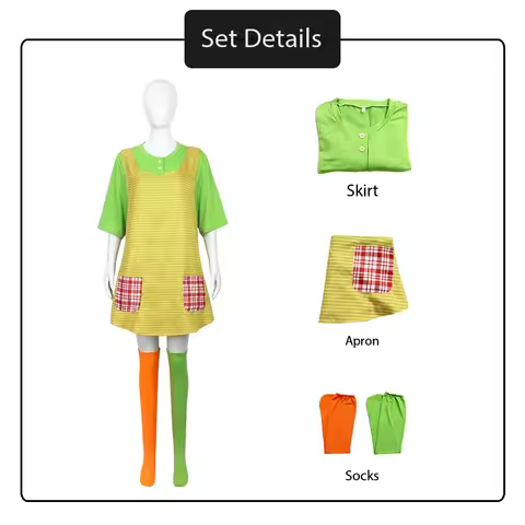 Halloween Long Sock Pippi Cosplay Movie Costume Clothing Halloween Performance Outfit