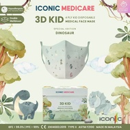 Iconic Medicare [Kid] 3D Duckbill 4-Ply Dinosaur Disposable Face Mask (20pcs)
