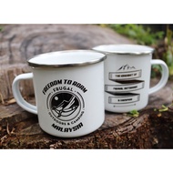 Enamel Mug Frugal Outdoors & Camping - Black (Freedom To Roam)