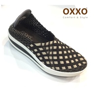 OXXO รองเท้าผ้าใบยางยืดเพื่อสุขภาพ ทำจากเส้นใยอีลาสติก ยืดหยุ่นสูง ผิวสัมผัสนุ่ม น้ำหนักเบา ส้นสูง2นิ้ว 2a7030