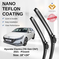 Hyundai Elantra  (7th Gen CN7) 2021 - Present Premium Japan Tech Car Wiper Accessories 18”+24” Unive