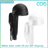 Durag/ Headband Durag Tail Long Hip Hop/ Hat Breathable Headband/Pirate Hat - Swan