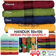 MERAH RED AND WHITE TOWEL 50x100 MP TOWEL/ 50x100 MUTIA TOWEL/ ADULT TOWEL/