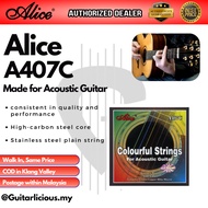 Alice Acoustic Colourful Strings A407C (011-052) (EBGDAE) 6 strings 6 tali besi akustik gitar warna 