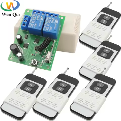 Wireless 433Mhz Remote Control Switch DC 6V 12V 24V 2CH 10A Receiver Module RF 1000m Transmitter For
