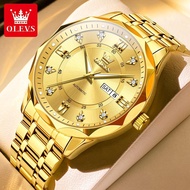 OLEVS 6727 Automatic Men's Watches Diamond Roman Numbers Scale Classic Dual Calendar Business Mechan