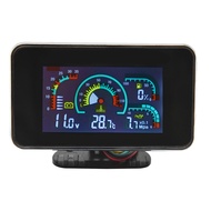 4-In-1 Combination Gauge LCD Digital Oil Pressure Gauge Volt Water Temperature Oil Fuel Gauge with 1