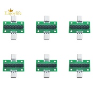 6X Male to Female Type C Test PCB Board Universal Board with USB 3.1 Port 20.6X36.2MM Test Board with Pins