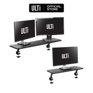 ULTi Clamp-On Monitor Riser &amp; Laptop Stand Shelf for Sit Stand Desk Table, Supports Dual 32" Monitors - 2 Sizes