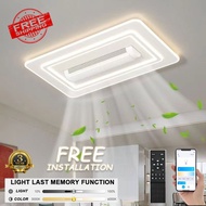 [FREE INSTALLATION] SG Local Bladeless Ceiling Fan LED Ceiling Fan Light Anti-flicker Inverter DC Ceiling Fan for Bedroom, Living Room, Kitchen and Bathroom with Tri-color Lights and Remote Controller