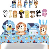 New Bluey Blue Dog Theme Party Sets For Kids Birthday Party Decoration Supplies