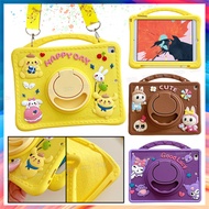 360 degree Rotating Stand Kids Cute Cartoon 3D Pattern Shockproof Tablet Cover Protective Case with 