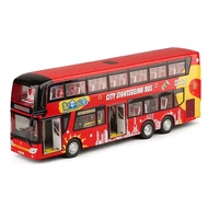 1:42 Scale Double-Decker Toy Bus, City Sightseeing Metal Alloy Model Car Pull Back Sound &amp; Light Collection For Boys, Kid