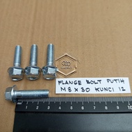 12 KEY CAP BOLT 3CM LENGTH M8X30 3 CM WHITE 30MM 30 MM FLANGE BOLT Bolt M8 X 30 BOLT 8X30 8 X 30 PIT