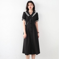 8320l _ Medium Large Size Women's Dress 40-100kg Can Wear Preppy Style Hepburn Little Black Puff Sle
