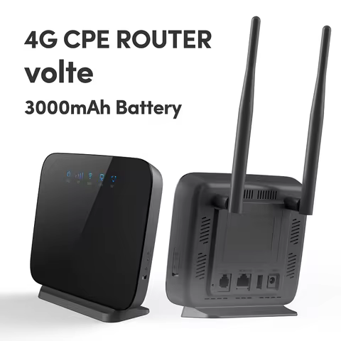 4G LTE Indoor CPE Router WiFi 300Mbps Wireless Mobile Broadband with Sim Card Slot VOLTE 3000MAH Bat