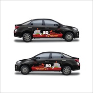 Tem Decal Mừng Kỷ Niệm 80 Năm Quốc Khánh 2/9 Dán Trang Trí 2 Bên Cánh Cửa Xe Hơi ( SL : 1 là được 1