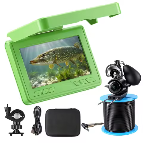 Portable Underwater Visual Fish Finder 4.3" LCD Monitor HD Fishing Camera IP68 Waterproof with IR Ni