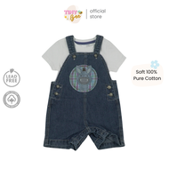 เอี๊ยมยีนส์ขาสั้น เอี๊ยมยีนส์ เอี๊ยมเด็กผู้ชาย ชุดเด็กแรกเกิด Boys Overalls เสื้อผ้าฝ้าย Cotton 100%