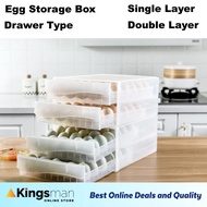 [Kingsman] Egg Storage Box Drawer Type Refrigerator Storage Box Bekas Telur 30/60pcs Eggs Kitchen Or