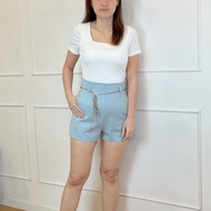 (JANUARY BRAND) SMLXL Womens High Waist Short pants女装高腰短裤罗马弹力面料后腰伸缩裤头-JN5419