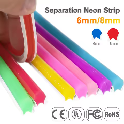 12Colors Separate Silicone Neon Strip Flexible Soft Bendable 6/8mm DIY Sign Waterproof 120Leds S Sha