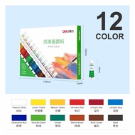 Deli [Ready Stock] 12/24 Colors Acrylic Paint Set 12ml Tube Acylic Paint for Painting Colouring Canv