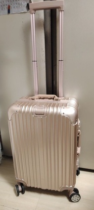 20吋suitcase luggage 旅行喼鋁框防水防撞拉桿行李箱 20吋 玫瑰金