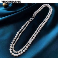 YINGRUIARNO Pearl necklace Natural freshwater pearl necklace double necklace pearl style