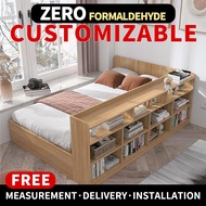 Storage Tatami Platform Bed with Bookshelf