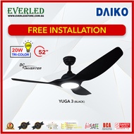 [Free Installation] DAIKO Yuga 3 52" DC Ceiling Fan (with Tri-Color LED and Remote)
