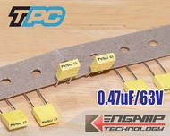(10ตัว) [F-CAP] 0.47uF/63V 470nJ63V TPC 5% 3x7.5 H8mm P=5mm