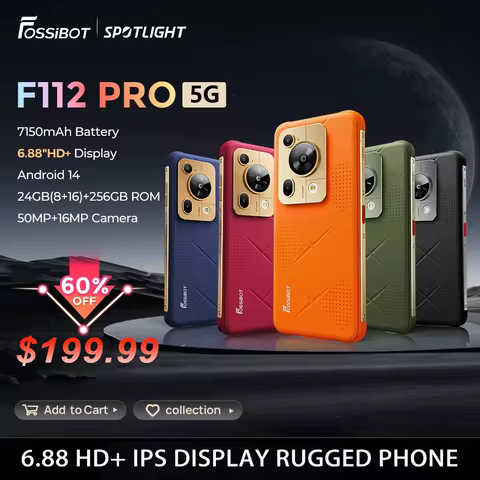 [World premiere] Fossibot F112 PRO 5G Rugged Smartphone 6.88" HD+ 7150mAh 24G(8+16)+256G Mobile Phon