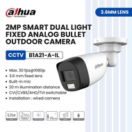 DAHUA CCTV Colour Analog 2MP Smart Dual Light HDCVI Fixed-focal Bullet Camera HAC-B1A21-A-IL