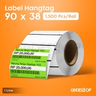 HIJAU Gondola Shelf Cardboard Sticker Label 90x38mm Green Color 90x38 Hangtag Sticker 90 x 38 mm Cod