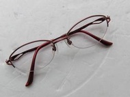 【AB的店】近全新日本SEIKO製展示品Hanae Mori hm-2050超輕純鈦全鈦半框眼鏡架