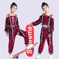 ️WipWip ️Girls' Dance Set With Flashing Lights Children's Hip Hop Outfit