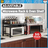 Adjustable Microwave Rack Extendable Oven Rack Kitchen Organiser Cabinet Storage Metal Microwave Shelf