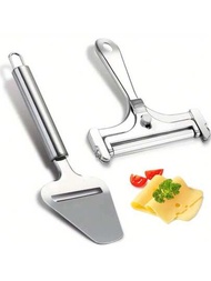 1入組不銹鋼線卡奶酪刀和刨刀,可調節厚度的軟中硬芝士切片器,廚房烹飪工具