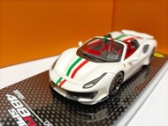 DF 1 43 Ferrari 488 Pista Spider Convertible Supercar Model Pearl White Red Inner