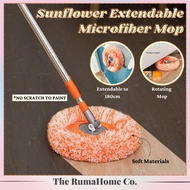 Extendable Microfiber Ceiling Fan Duster Long Reach Sunflower Mop Wall Floor Cleaning Dust Cobweb Re