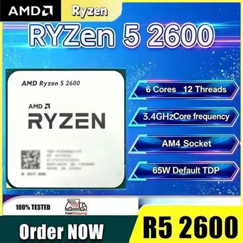AMD Ryzen 5 R5 2600 3.4GHz 6-Core 12-Thread CPU Processor Socket AM4