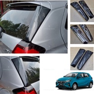 Perodua axia new 2023 carbon fiber rear spoiler side garnish accessories axia baru skhongauto