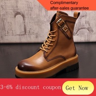 YQ51 UCOCLight Luxury Dr. Martens Boots Men's Spring and Autumn New Trendy Men Middle Tube Leather Boots Platform Height
